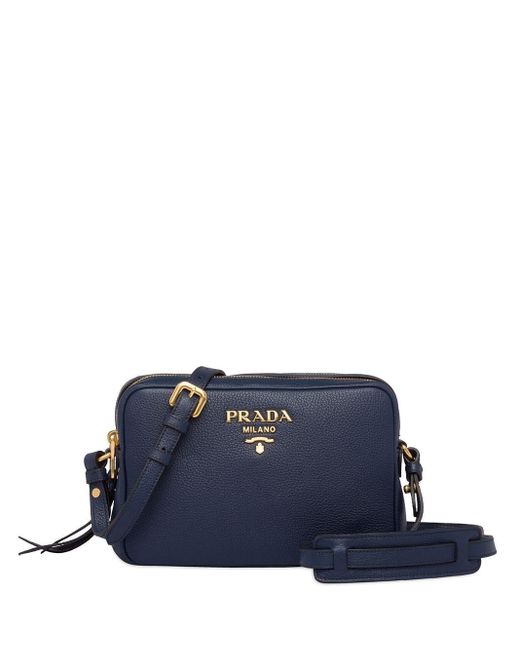 Prada Blue Textured Camera Bag