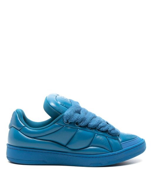 Lanvin Curb Xl Padded Leather Sneakers in Blue for Men | Lyst