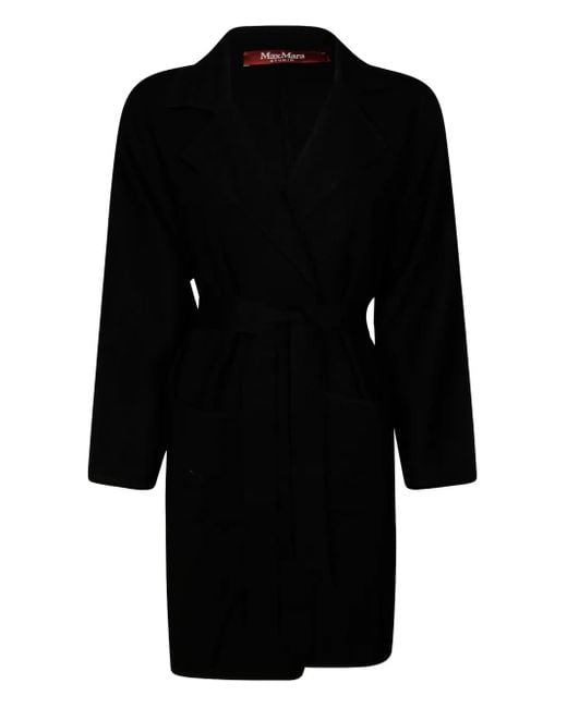 Max Mara Black Mantel Mit Gürtel