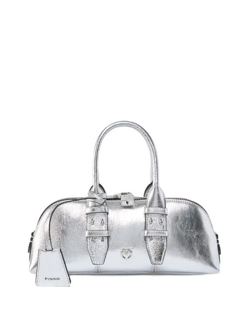 Pinko Metallic Buckle Handle Tote Bag