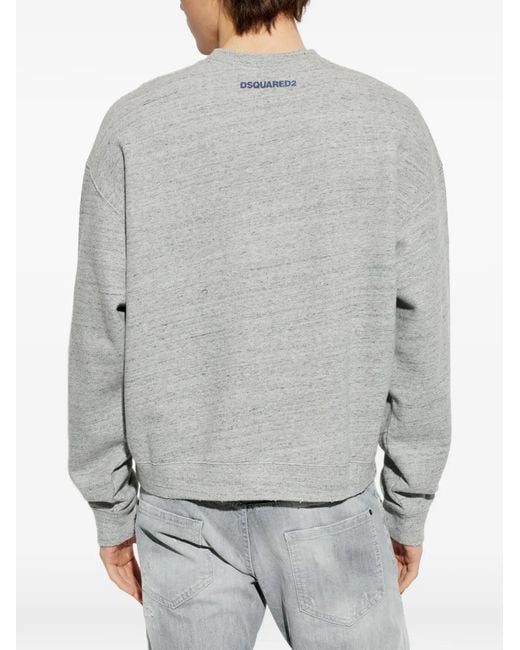 DSquared² Gray Printed Crewneck Sweatshirt for men