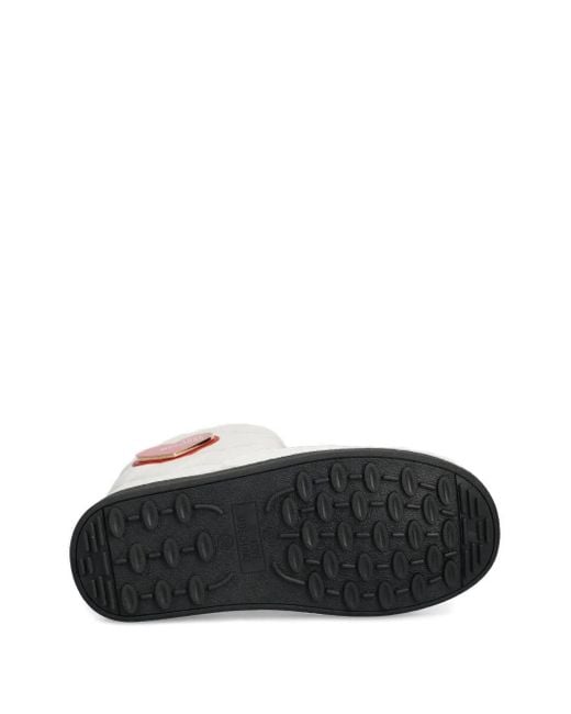 Love Moschino White Quilted Heart-Detail Snow Boots