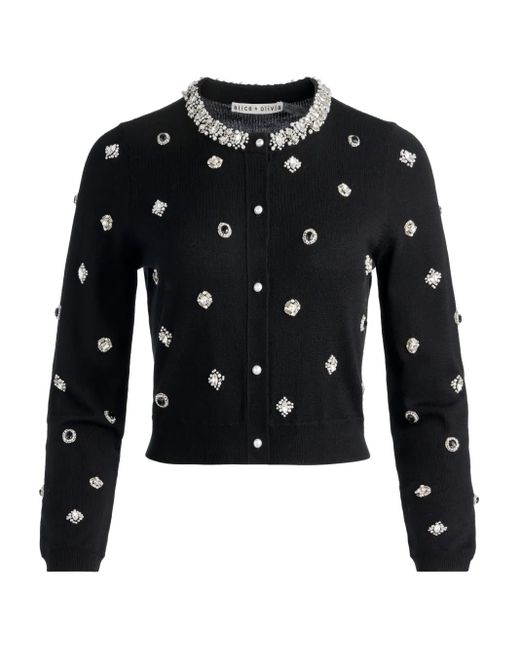 Cardigan Dollie À Ornements Alice + Olivia en coloris Black