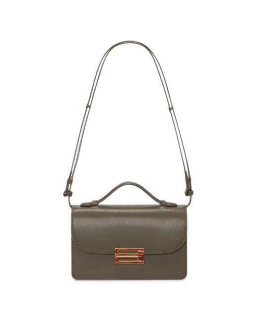 Victoria Beckham White Small Dorian Leather Cross Body Bag