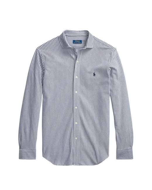 Polo Ralph Lauren Blue Chemise Rayée À Logo Polo Pony for men