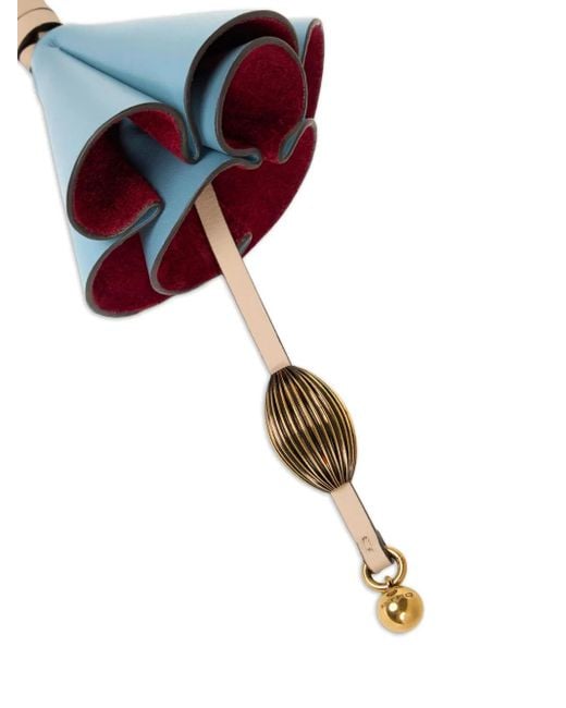 Etro Blue Flower Leather Keyring