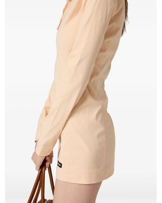 Miu Miu Natural Robe Courte En Popeline Stretch