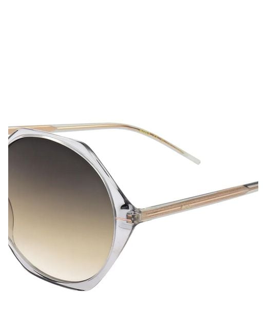 Boss White Geometric-Frame Sunglasses