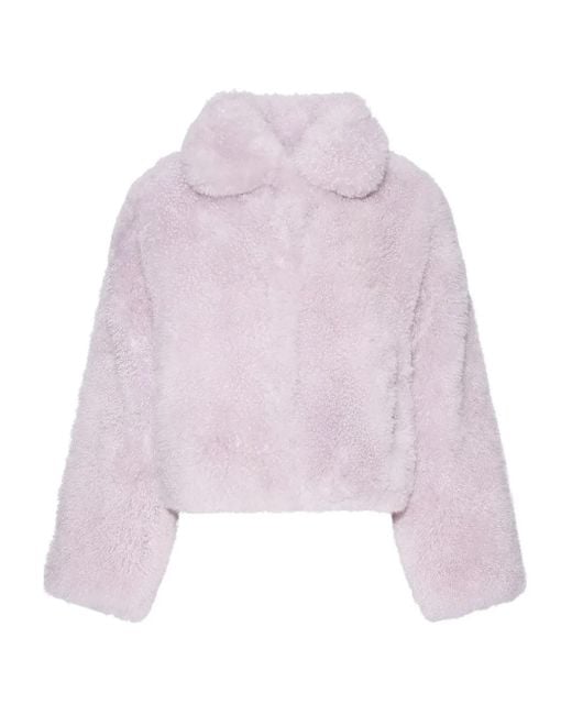 Yves Salomon Purple Shearling Jacket