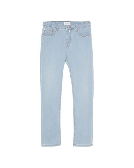 Jacob Cohen Blue Contrast-Stitching Jeans for men