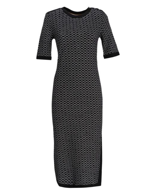 Vestido midi con estampado geométrico Boss de color Black