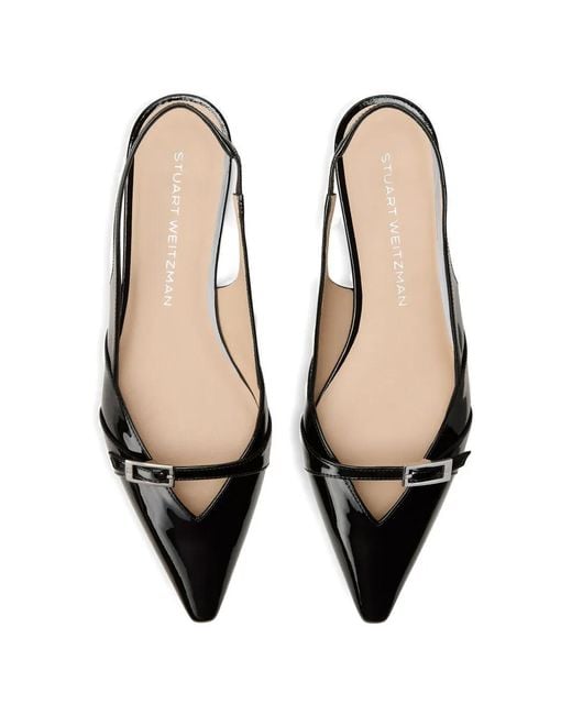 Stuart Weitzman White Georgie Flat Slingback Flats