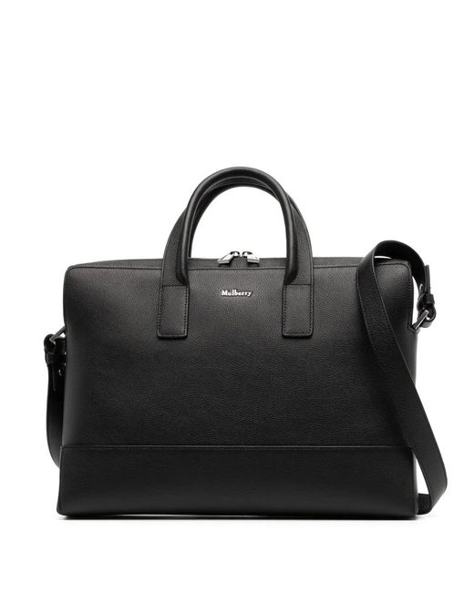 Mulberry Black Farringdon Briefcase for men