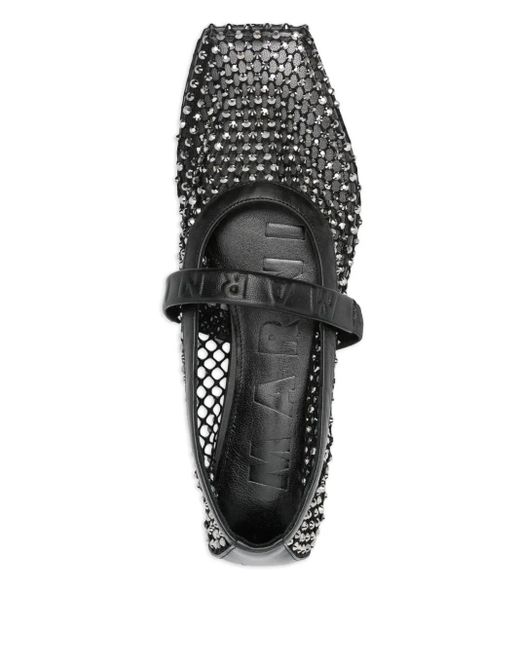 Marni ビジュー フラットシューズ Black