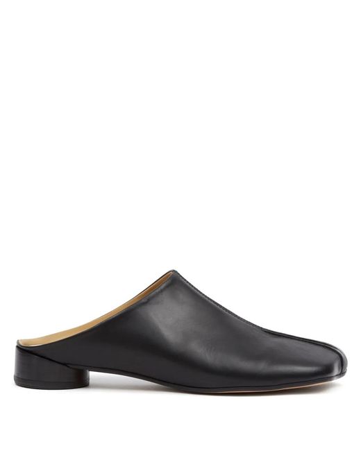 MM6 by Maison Margiela Black Slippers With Asymmetrical Tip for men