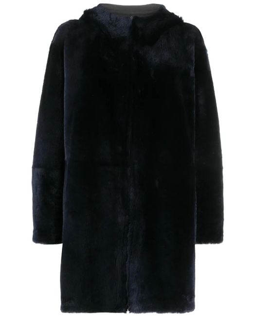 Abrigo Reversible Con Capucha Liska de color Black