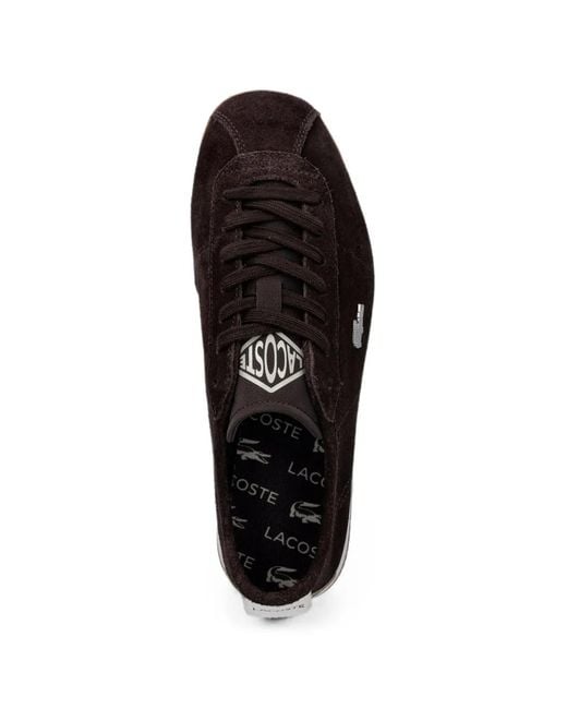 Lacoste Black Suede Logo-Patch Sneakers