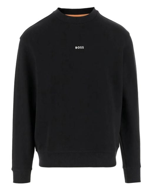 Boss Black Cotton Sweatshirt for men
