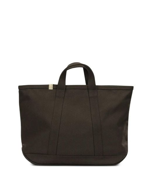 Visvim Black Rime Logo-Detail Cotton Tote Bag for men