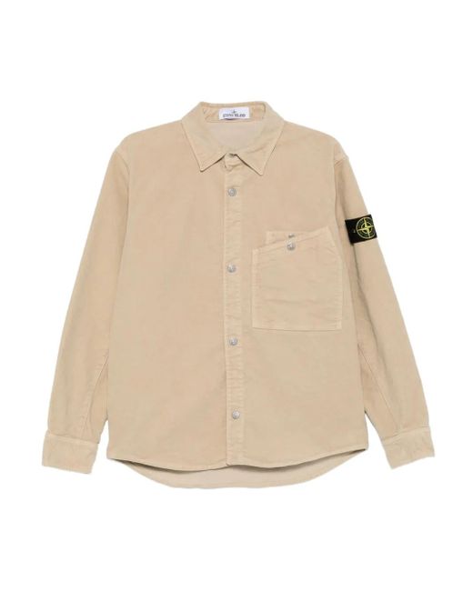 Stone Island Natural Compass-Badge Shirt for men