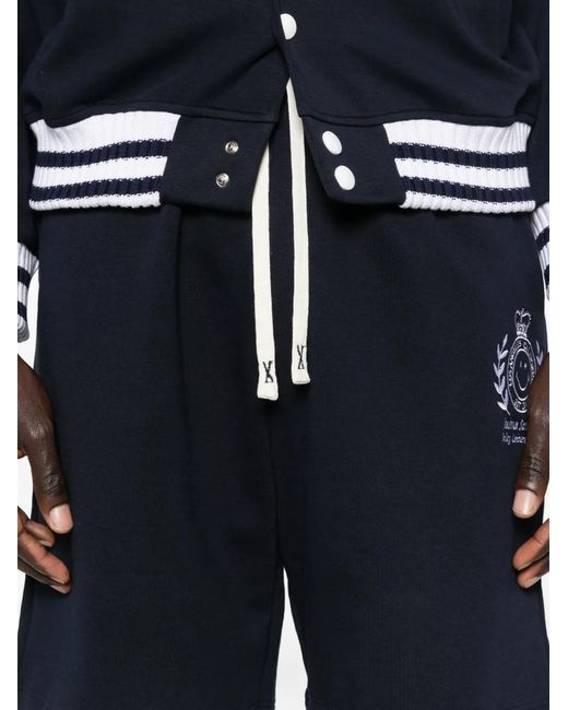 Joshua Sanders Black X Smiley Side-Pocket Track Shorts for men