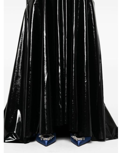 Jupe longue à fronces Atu Body Couture en coloris Black