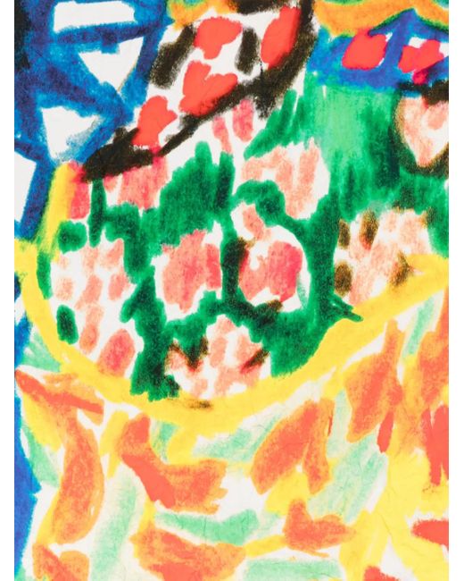Daniela Gregis Blue Basilico-Print Scarf