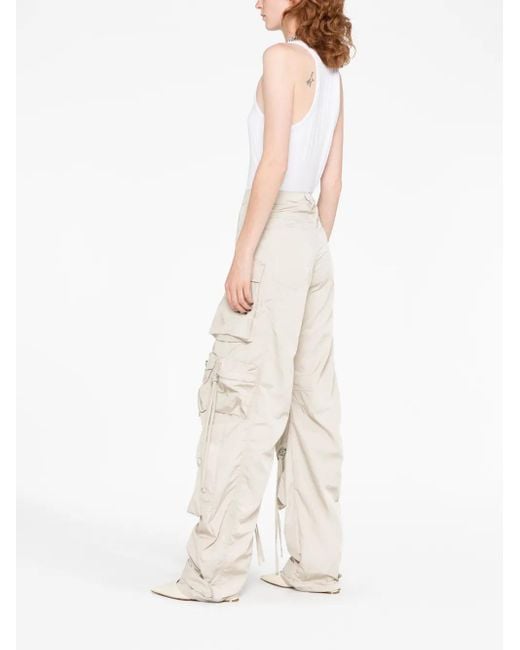 The Attico White High-Waisted Cargo Trousers