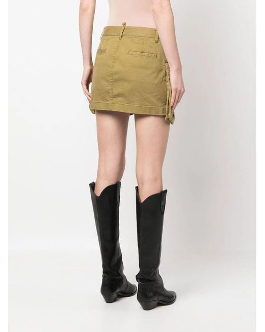 DSquared² Green Cargo-Pocket Cotton Miniskirt