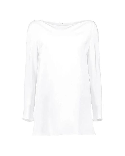 Peter Cohen White Boat-Neck Blouse