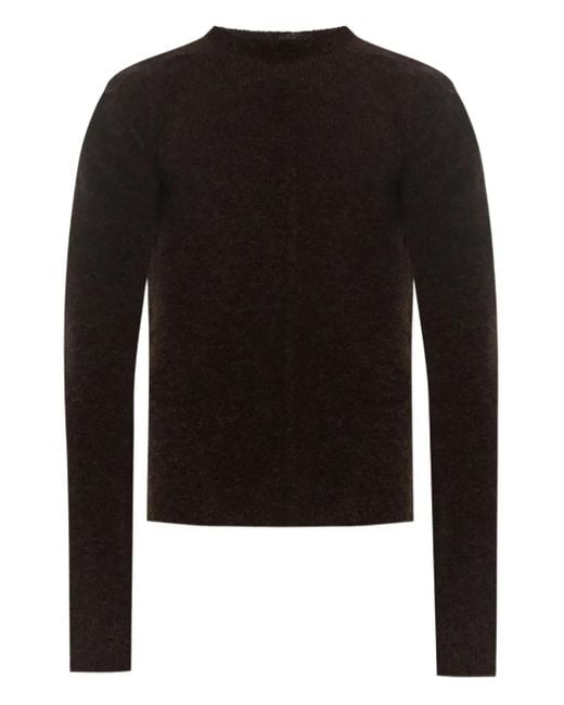 Rick Owens Black High-Neck Alpaca Wool Sweater for men