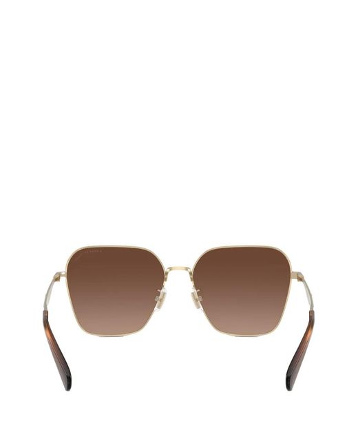 COACH Brown Geometric-Frame Sunglasses