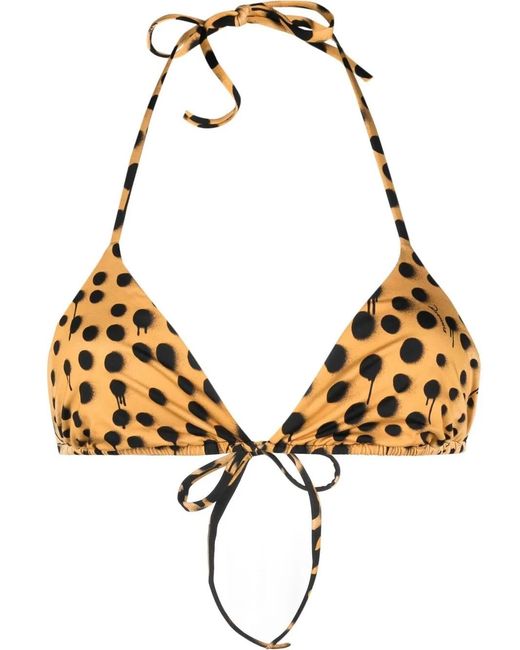 DSquared² Multicolor Leopard-Print Halterneck Bikini Top