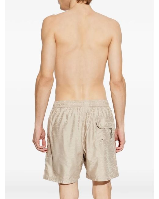 Paul & Shark White Short De Bain Imprimé À Lien De Resserrage for men