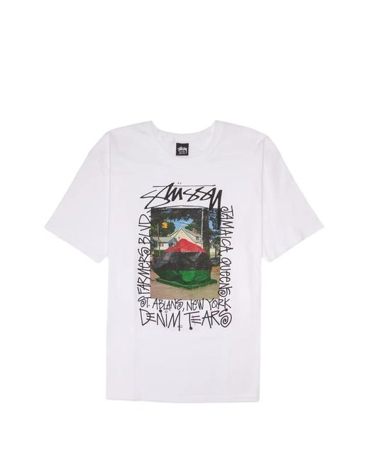 DENIM TEARS White X Stussy Farmers Blvd Graphic T-Shirt for men