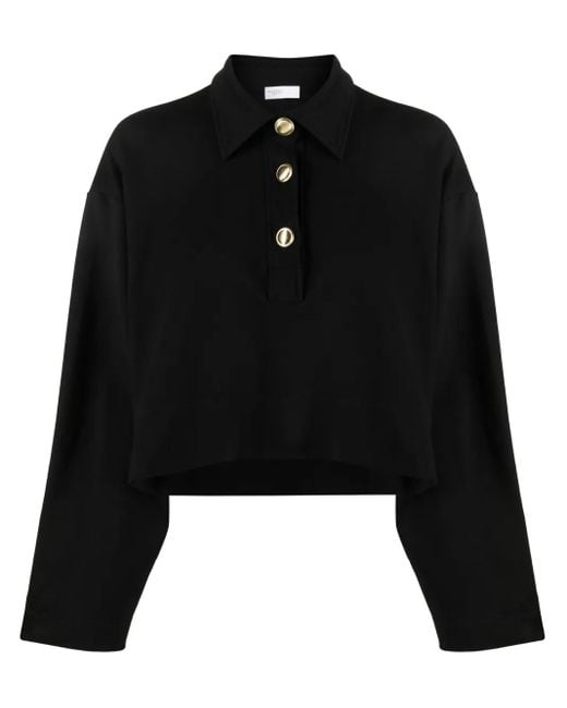 Rosetta Getty Poloshirt Met Lange Mouwen in het Black