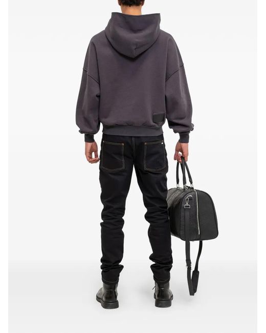 PLACE OF ELMS Blue Oversized Hoodie for men