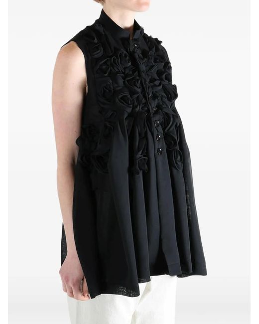 Comme des Garçons Black Rosette Button Shirt