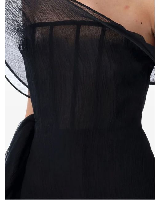 Magda Butrym Black Sheer-Tulle Corset Mini Dress