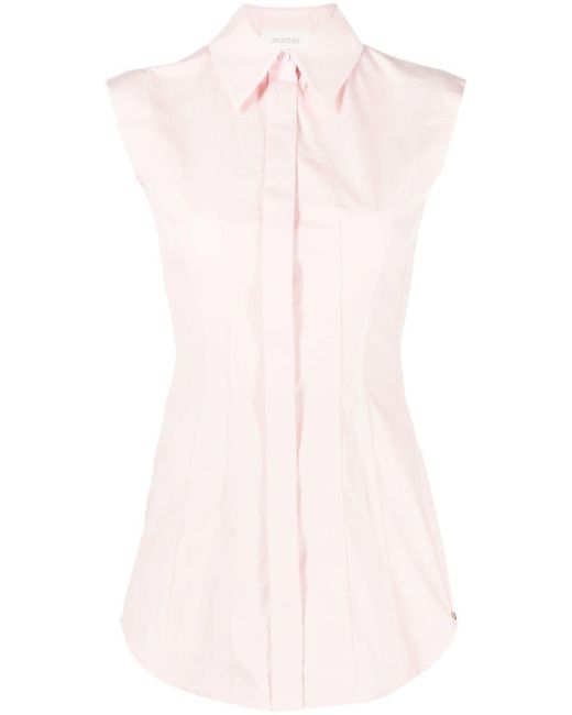 Sportmax Pink Slim-fit Cotton Shirt
