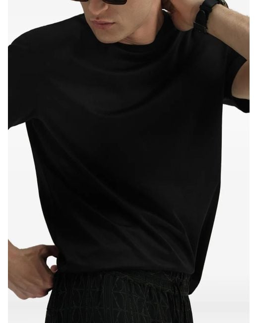 T-Shirt Girocollo A Maniche Corte di Domaine Des Artistes in Black da Uomo