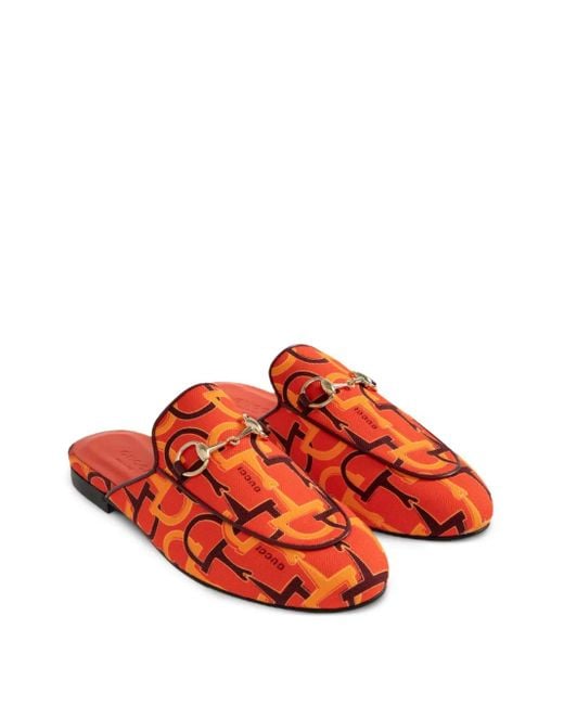 Gucci Red Princetown Mules