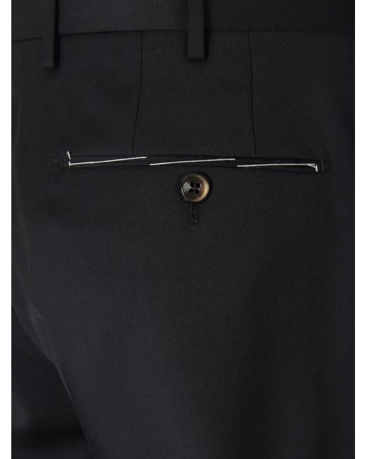 PT Torino Blue Wool Slim-Fit Trousers for men