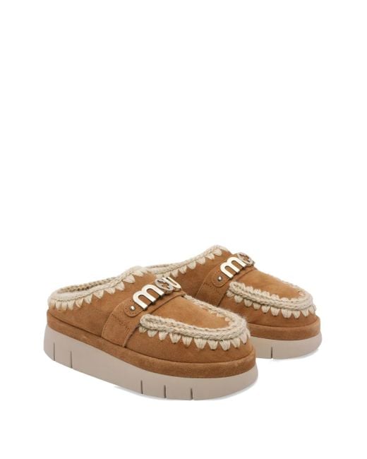 Mou Brown Bounce Clog Mules