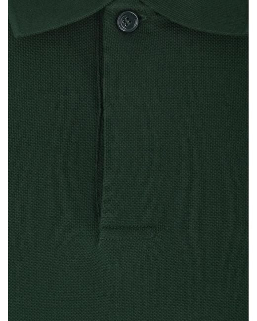 Burberry Green Embroidered-Logo Polo Shirt for men