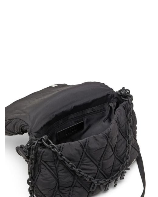 DIESEL Black Medium Charm-D Shoulder Bag