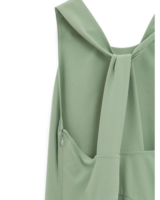 Aspesi Green Tie Back Detail Maxi Dress