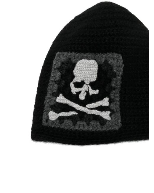MASTERMIND WORLD Black Logo-Motif Beanie for men