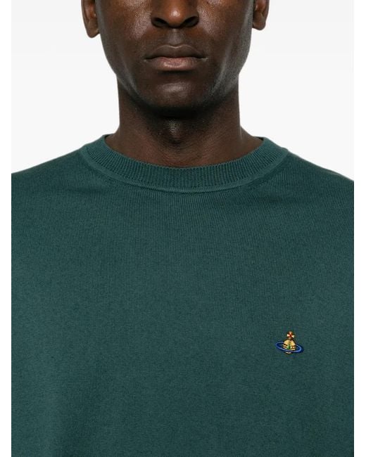 Vivienne Westwood Green Alex Orb-Embroidered Sweater for men