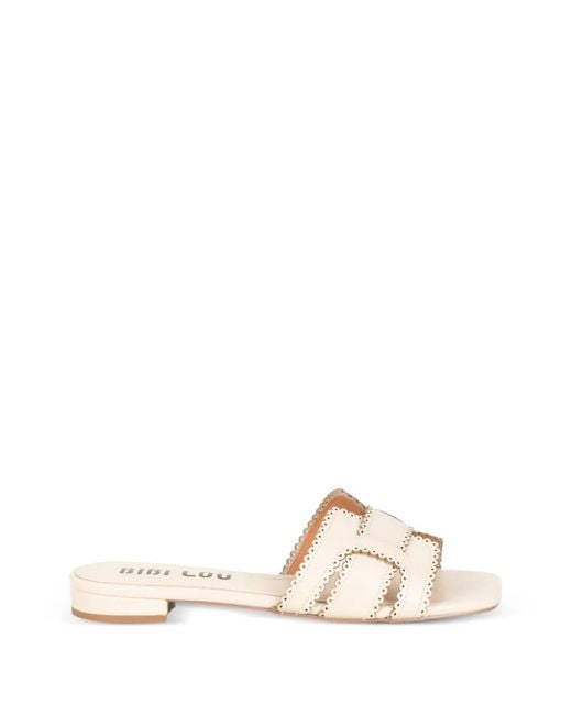 Bibi Lou Natural Holly Scalloped Cut-Out Flat Sandals